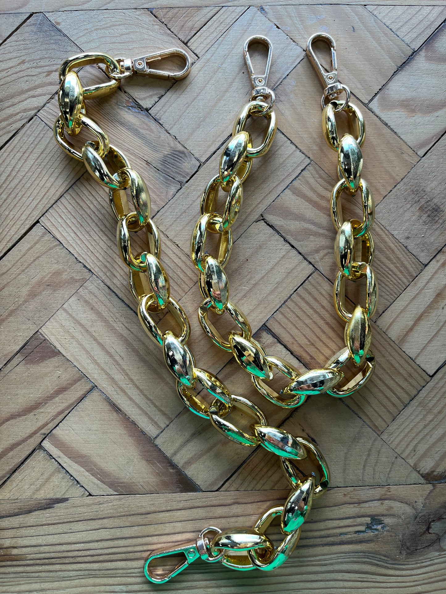 CHAIN WITH RING CLASP 12 INCHES (37CM) GOLD OR SILVER 1 PC