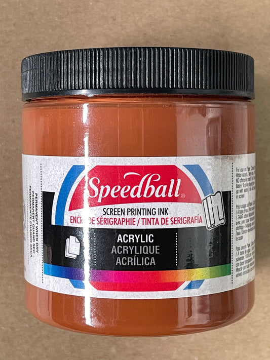 INK SCREENPRINTING ACRYLIC WATER BASED 8 OZ BROWN