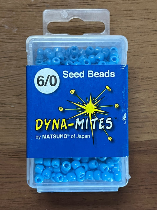 SEED BEAD 6/0 OPAQUE LT BLUE 40 GRMS