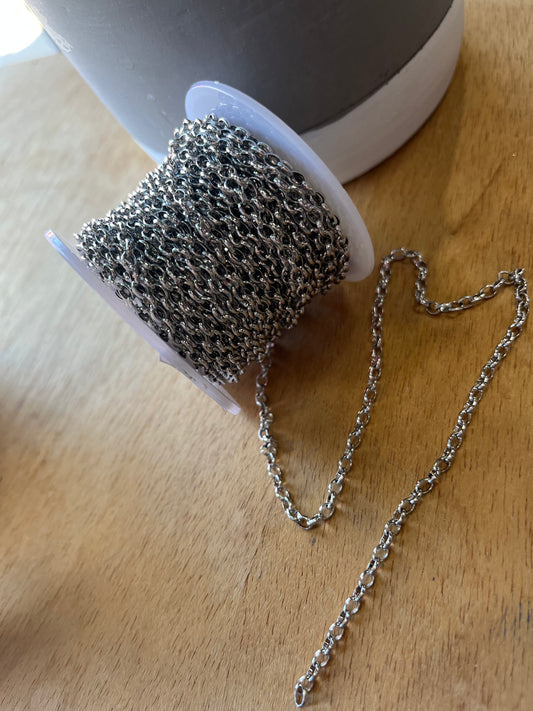 CHAIN ROLO STAINLESS STEEL 4X3 MM PER FOOT