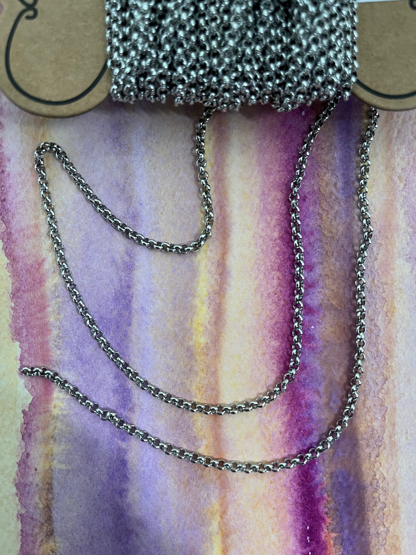 CHAIN ROLO BELCHER STAINLESS STEEL 2.5MM LINK PER YARD