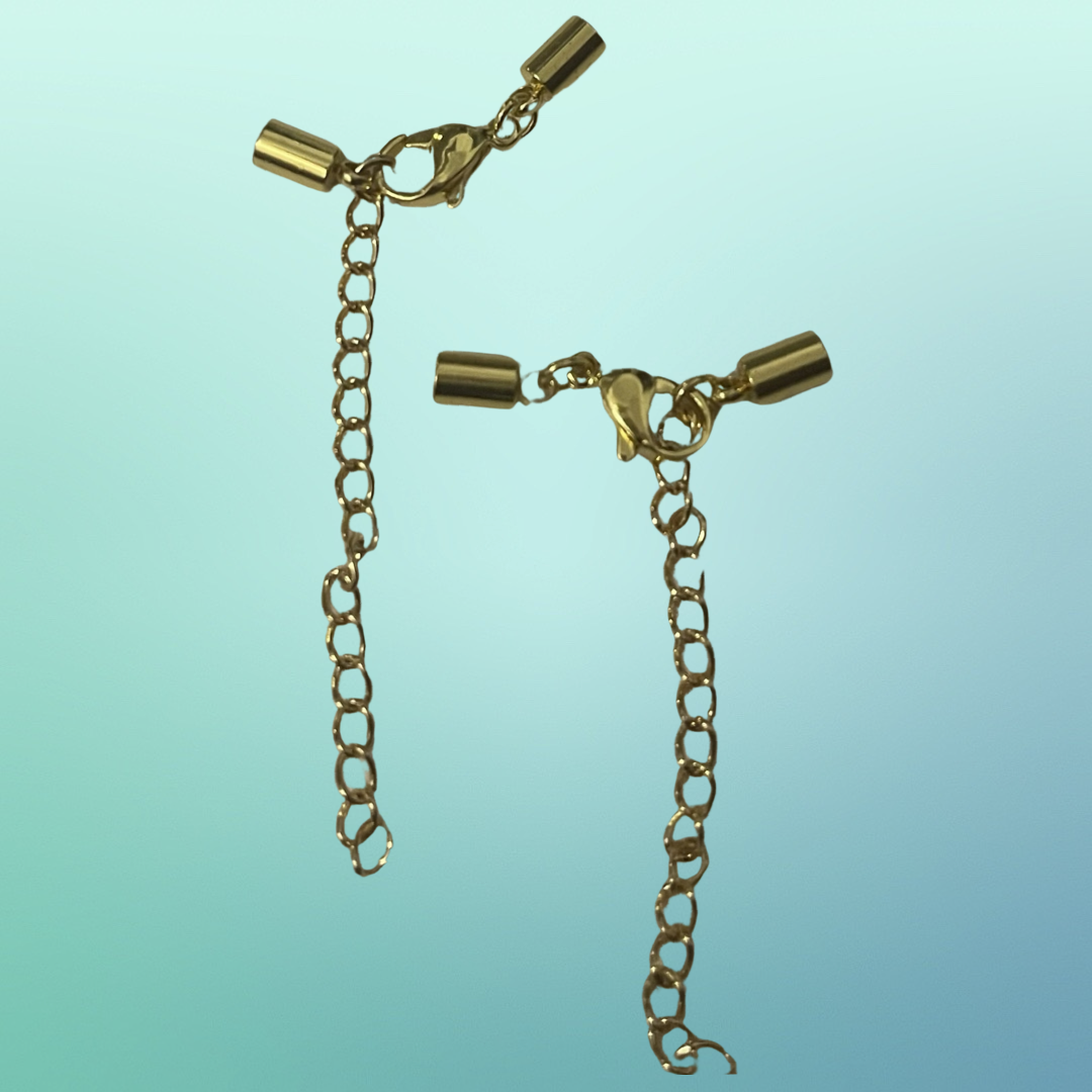 CORD END CHAIN EXT SST GP LOBSTER HOLE 3MM