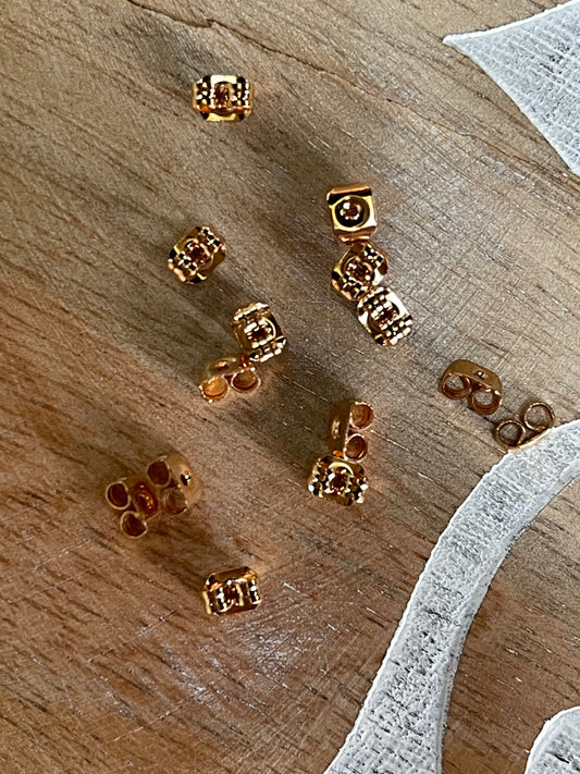 EARRING BACK SST NUT 5X3.5MM ROSE GOLD 20 PC