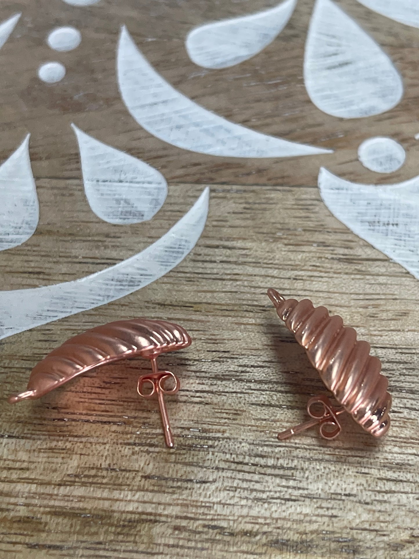 EARRING STUD SHELL RG 23MM