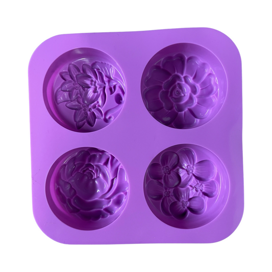 MOLD ROUND WITH FLOWERS 4 SHAPES 1 PC