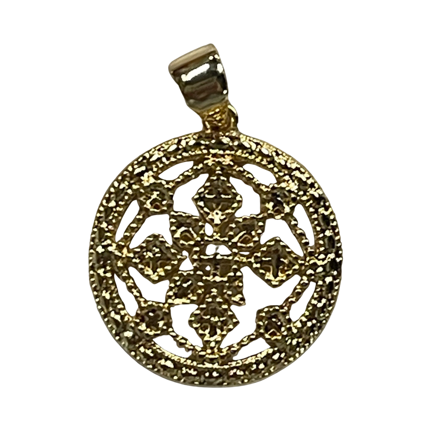 PENDANT ROUND GP 18KT FILIGREE 1 PC