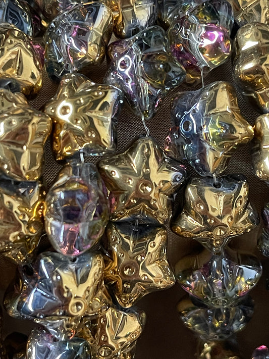 GLASS STARFISH 16.5MM BEAD 40 PCS STRAND