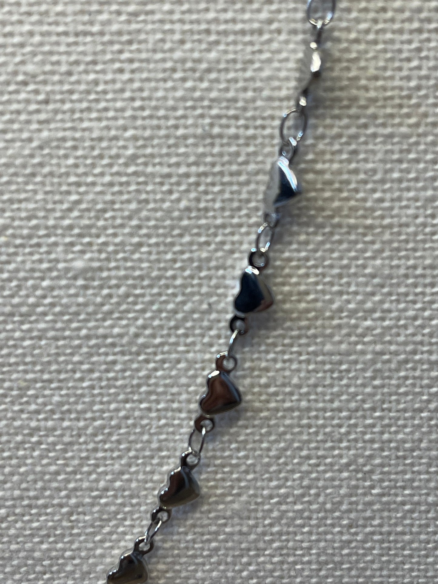 Chain necklace with hearts stainless steel 17.3 inches silver, gold, or 2 tones 1 pc