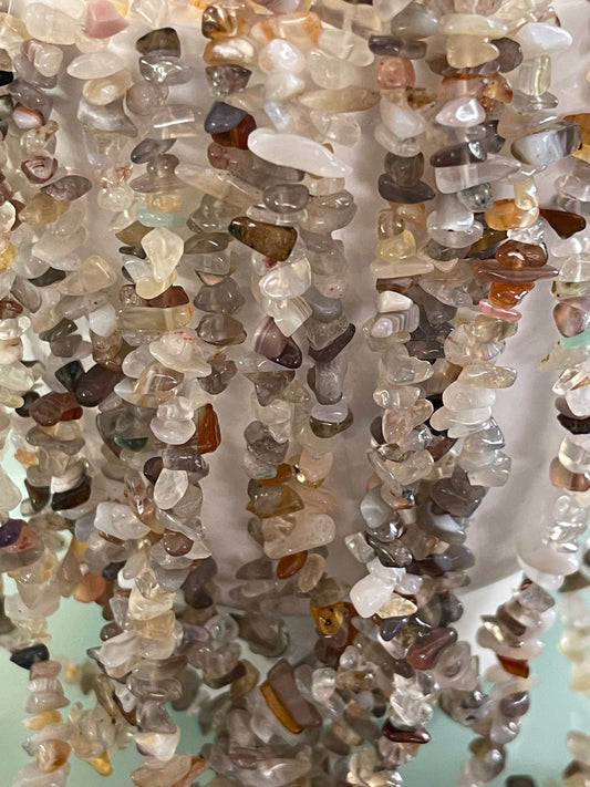 BOTSWANA AGATE CHIP PER 1 STRAND