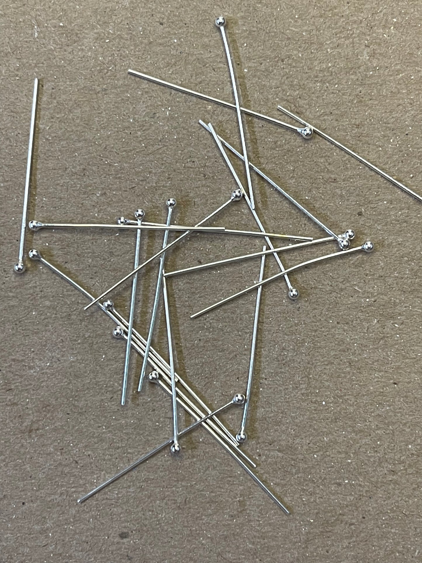 Headpin ball head sterling silver 25mm 20 pc