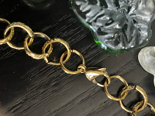 ROLO CHAIN NECKLACE STAINLESS STEEL GOLD 21.7 INCHES 1 PC