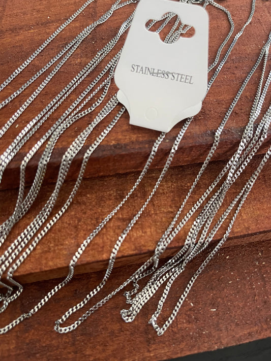 NECKLACE CURB CHAIN STAINLESS STEEL 2 MM 19 INCHES 1 PC