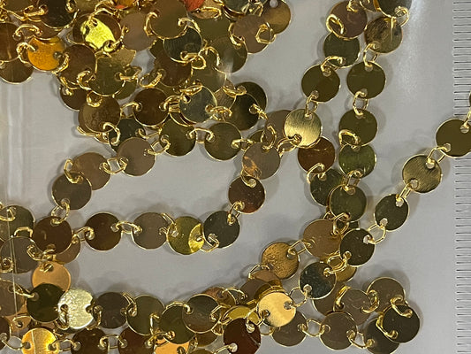 CHAIN SEQUIN 6MM ROUND GP PIE