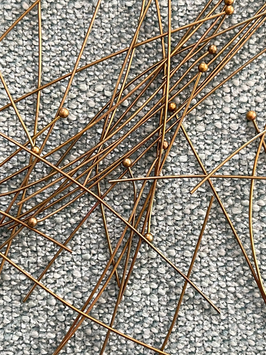 HEADPIN BALL 70MM ANTIQUE BRONZE 22 GA 20 PC