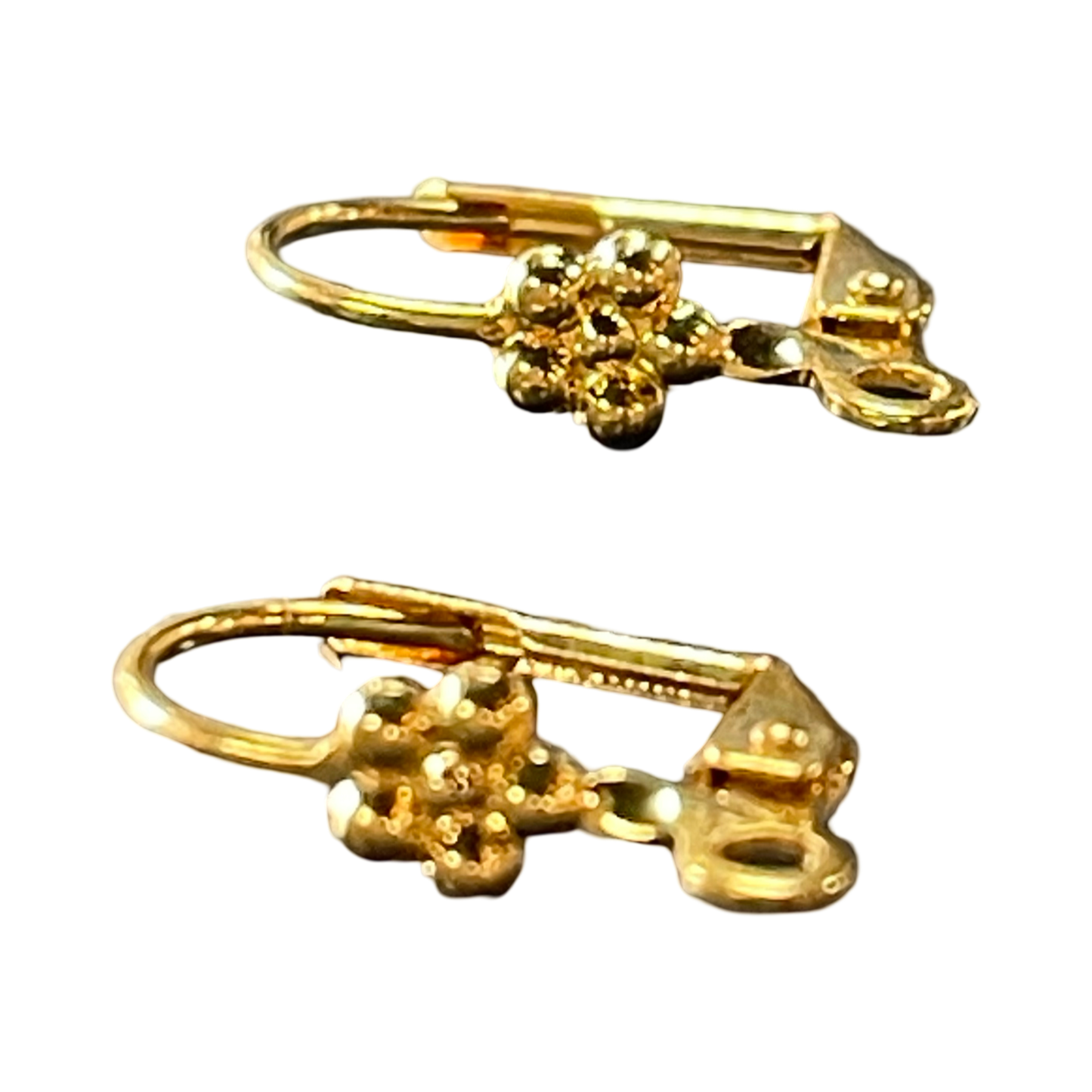 EARRING LEVERBACK SST GP 17 mm FLOWER 1 PAIR