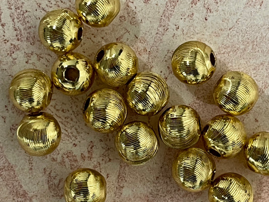 BEAD 7MM GP 18KT ROUND TEXTURE 20 PC