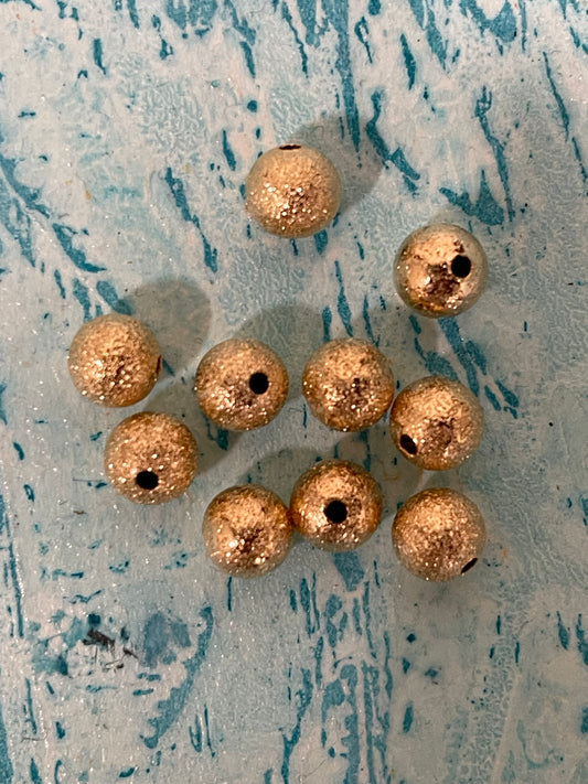 BEAD GP 24KT TEXTURED 8X7MM 10 PCS