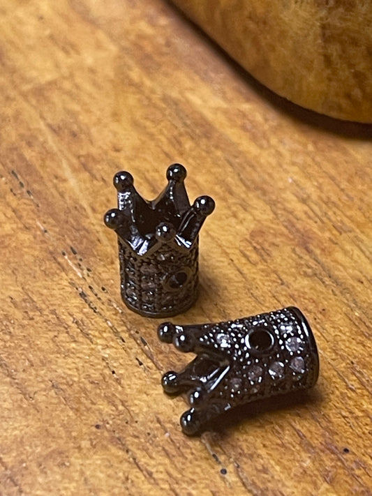 SPACER CROWN GUNMETAL PAVE 2 PC