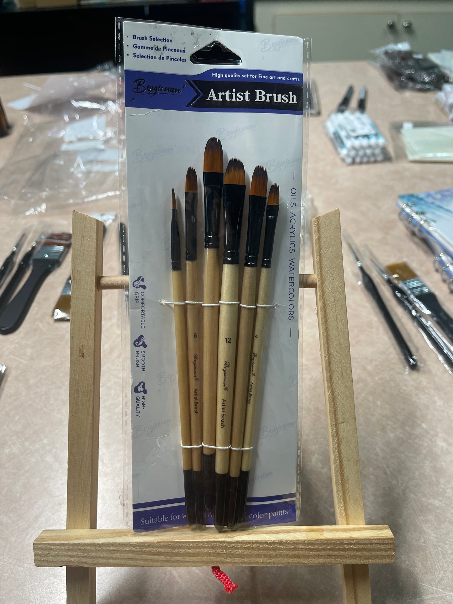 BRUSH SET NYLON FILBERT 6 PC