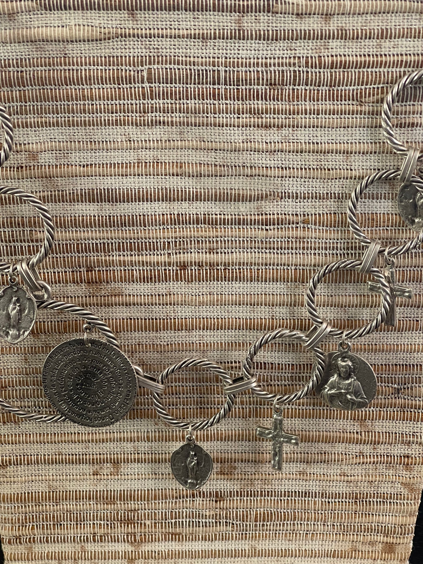 NECKLACE ANTIQUE SILVER MEDALS