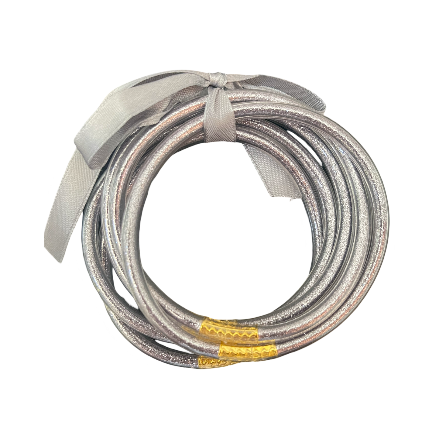 BANGLES PLASTIC LOOPS SILVER 5 PCS SET