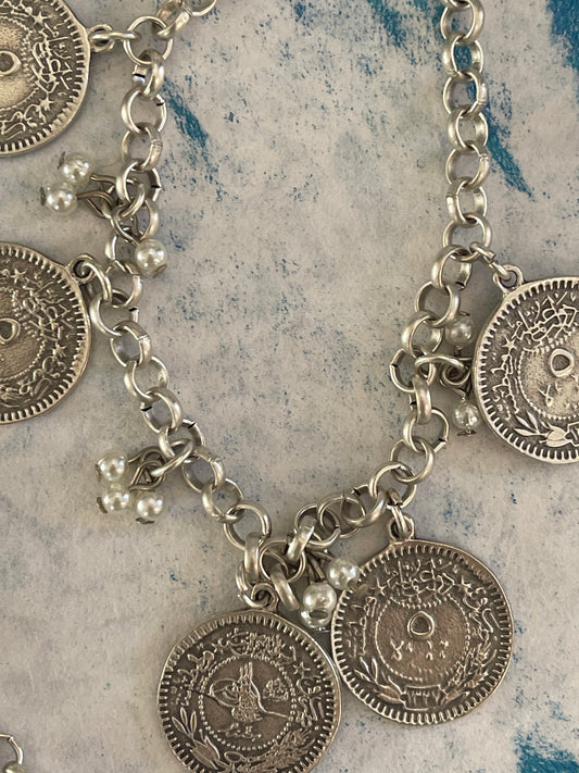 COLLAR TURCO ALARA MONEDAS EN PLATA ANTIGUA