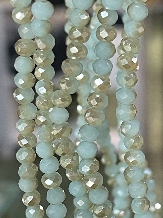 GLASS ABACUS AQUA ELECTROPLATE 4X3MM