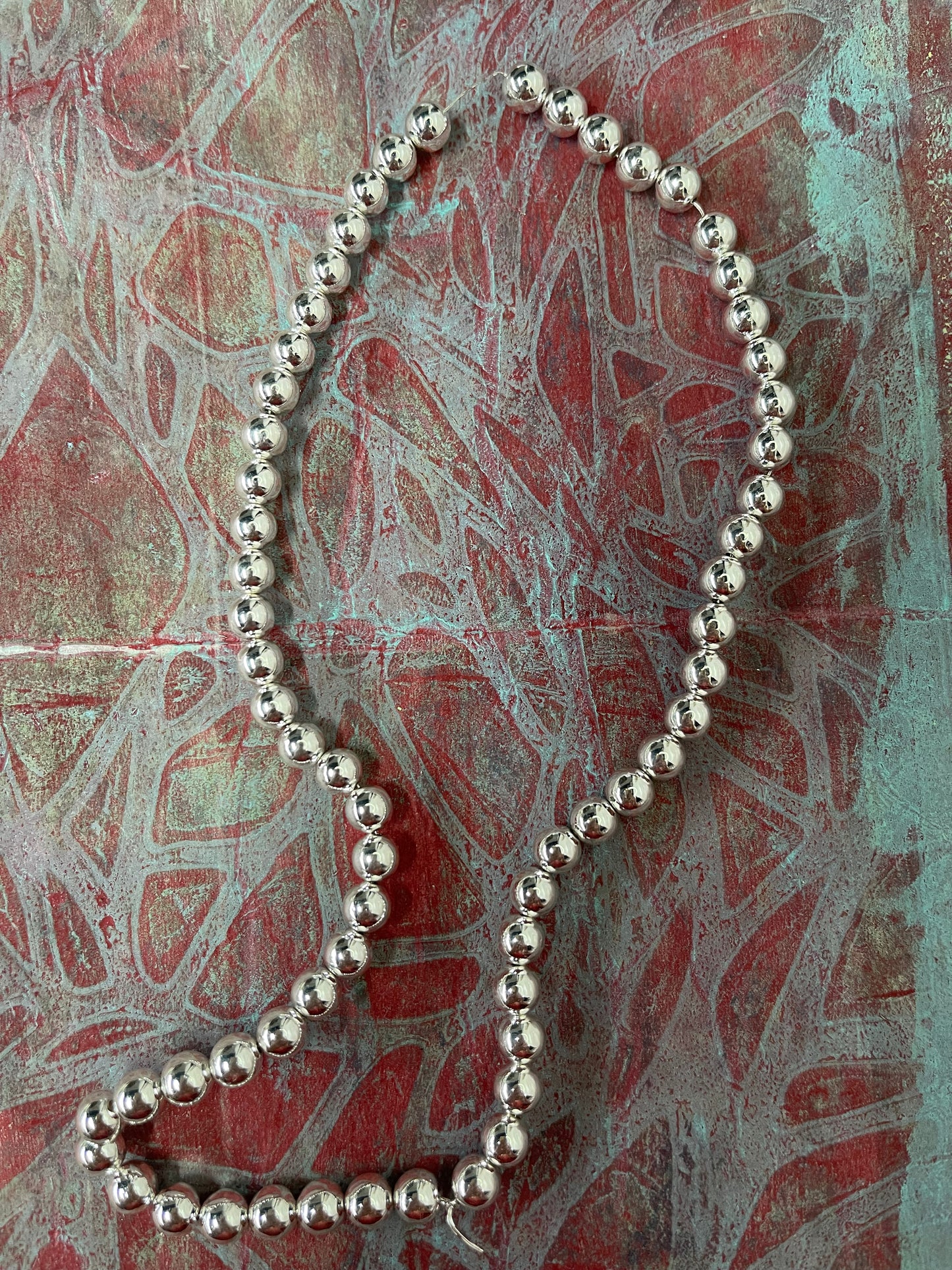 HEMATITE 6MM ROUND SILVER ABOUT 68 BEADS PER 1 STRAND