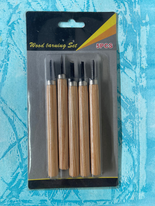 WOOD CARVING SET 5 PC