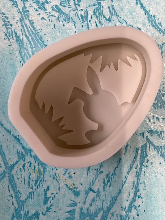 MOLD SILICONE EASTER EGG WITH BUNNY