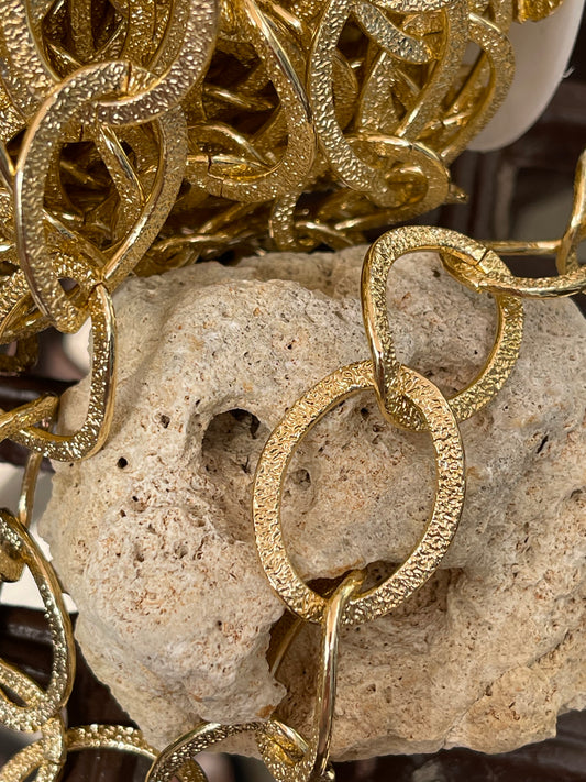 CHAIN ALUMINUM CURB 30X25MM GOLD MATTE PER FOOT