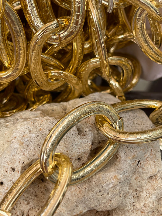 CHAIN ALUMINUM CABLE 40X25 MM GOLD MATTE PER FOOT