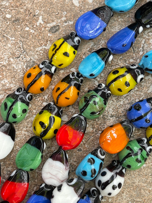 LAMPWORK GLASS COLOR BUGS 1 STRAND