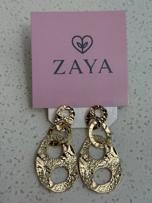 NORA Hammered LINK STUD EARRING 1 PAIR