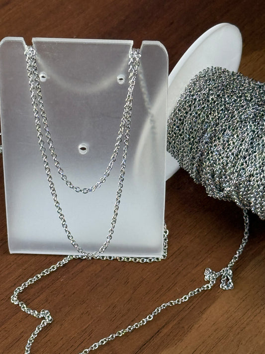 CABLE CHAIN STAINLESS STEEL OVAL 2X1.5MM PER YARD