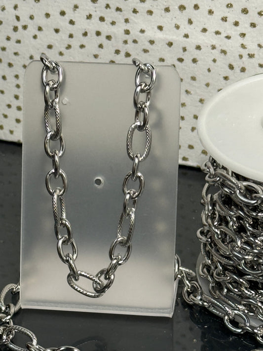 OVAL LINK CHAIN STAINLESS STEEL 9.5X13MM PER FOOT