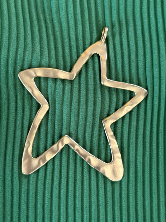 PENDANT STAR MATTE GOLD PLATE 14KT 89 MM 1 PC