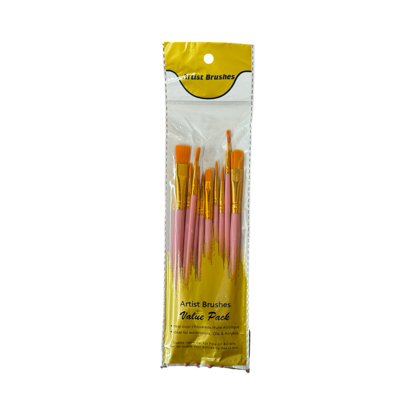 BRUSH SET PINK HANDLE 10 PCS