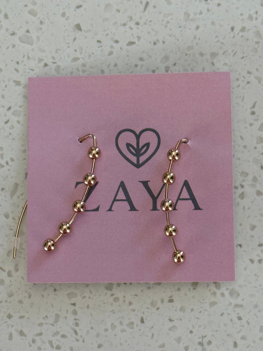 DAPHNE EARRING GOLD BEADS WIRED 1 PAIR