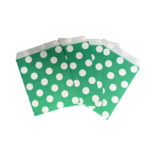 BAG PAPER DOTS 13X8CM Teal 10 PCS