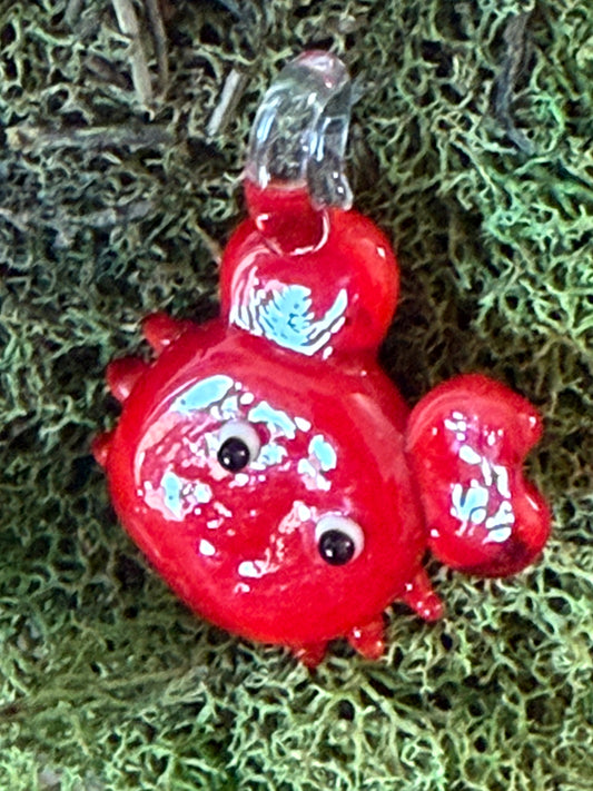 LAMPWORK RED CRAB PENDANT 28MM 1 PC