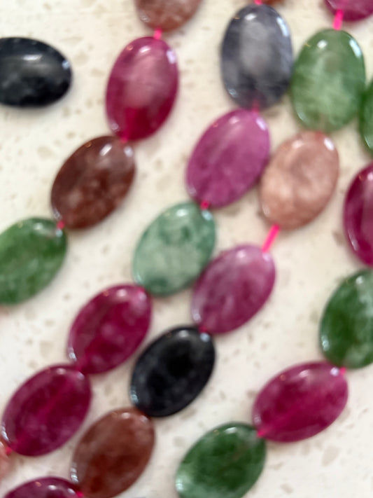 MALAYSIA JADE FLAT OVAL 18X13MM ABOUY 10-11 PC PER 1 STRAND