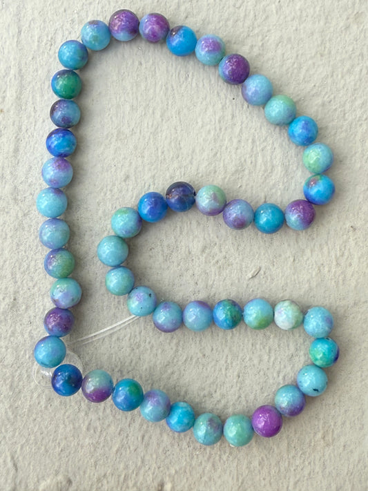 JADE 8MM ROUND BLUE VIOLET 1 STRAND