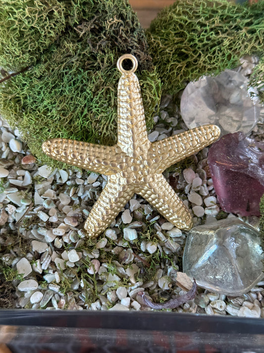 PENDANT STARFISH 63MM MATTE GOLD 1 PC