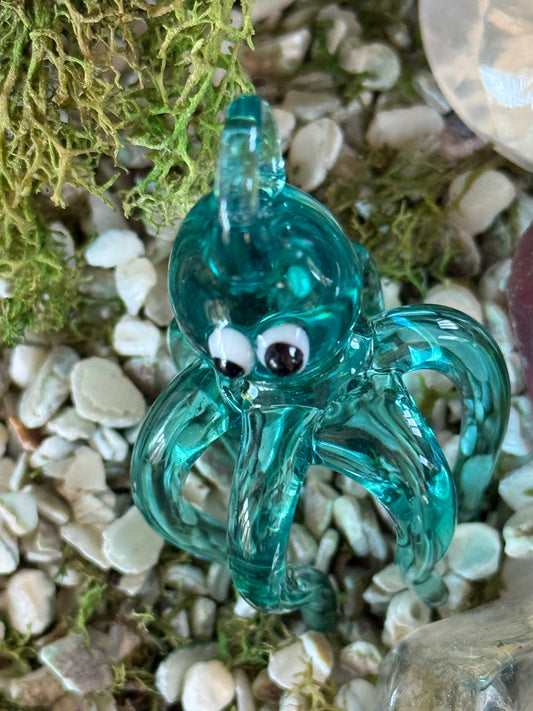 LAMPWORK GLASS PENDANT BLUE OCTOPUS 2.59 1 PC