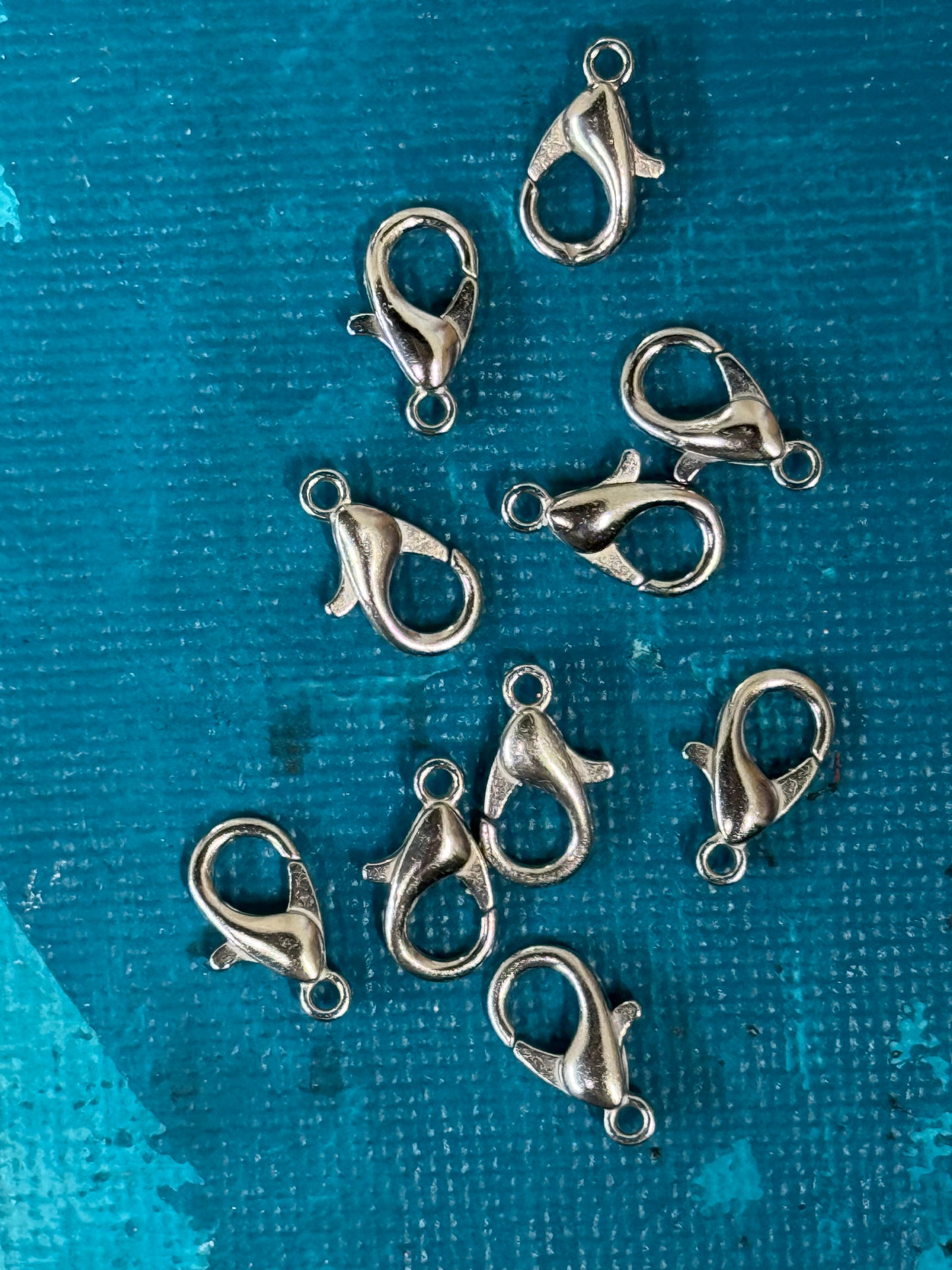 LOBSTER CLASP 12X6MM PLATINUM 10 PC