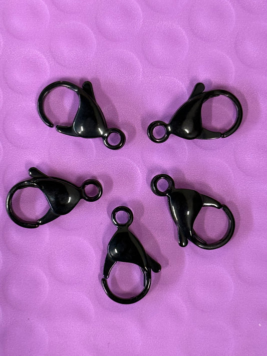 LOBSTER STAINLESS STEEL BLACK 19X11MM 5 PC