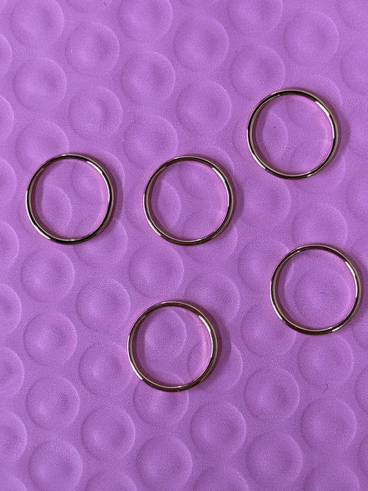 LINK RING GOLD PLATED 18 KT 15MM 5 PC