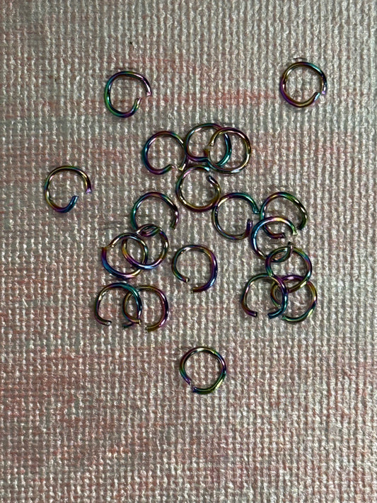 JUMPRING 6MM STAINLESS STEEL 20 GA RAINBOW 20PC
