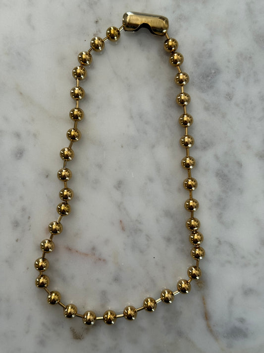 NECKLACE BALL CHAIN 8MM GOLD PLATE 1 PC